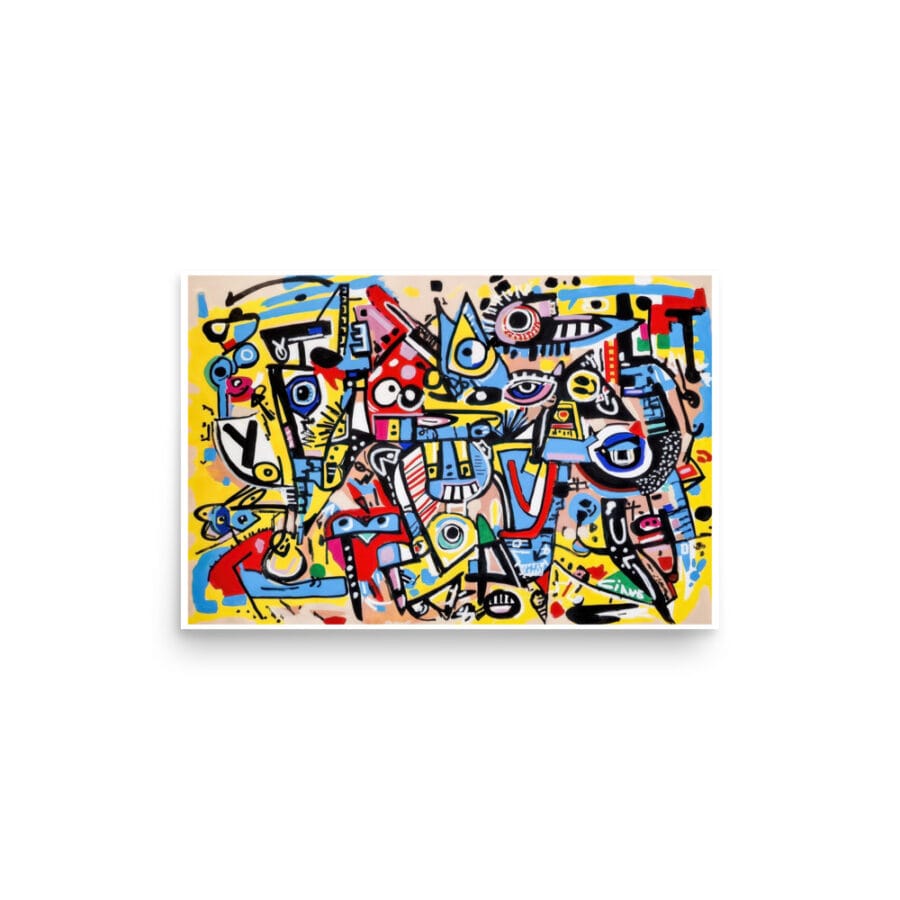 Abstract pop art print titled Fearless Tribe by Ciano – colorful modern wall art