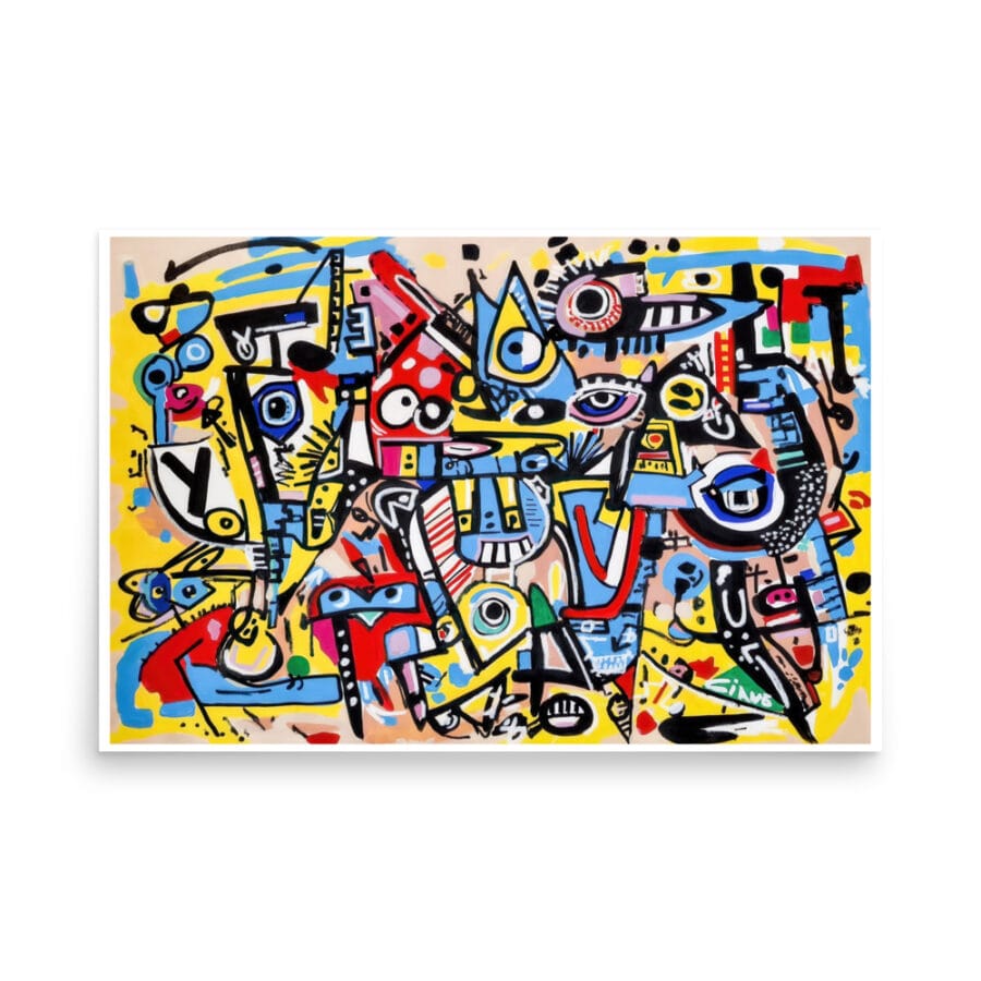 Abstract pop art print titled Fearless Tribe by Ciano – colorful modern wall art